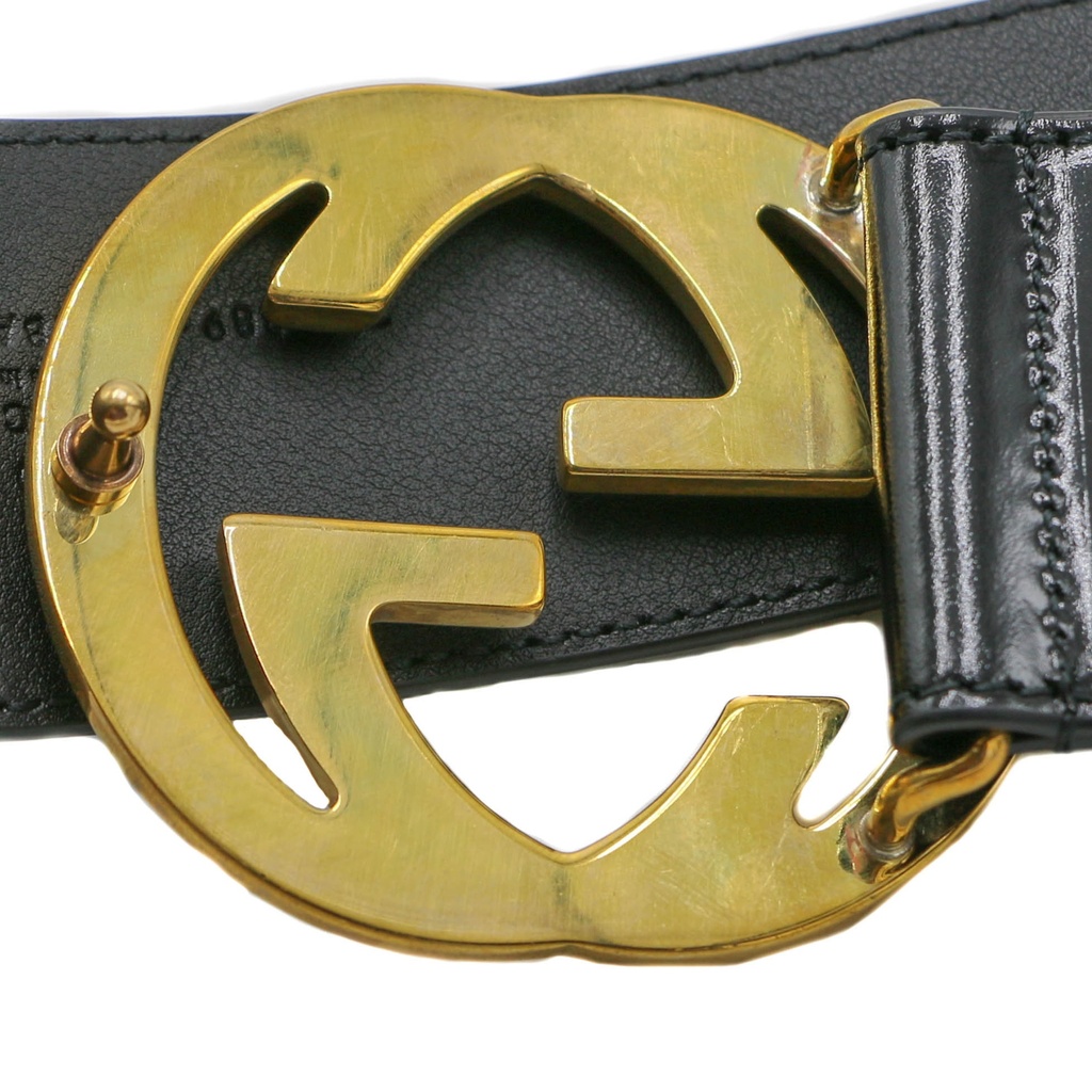 Gucci Interlocking G Buckle Wide Belt 763389 Size 85 34 - Luxury